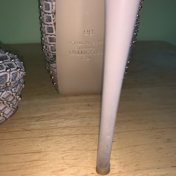 COPY - VALENTINO LEATHER WEAVED BEADED SLING STILETTOS 38 - Picture 5 of 7
